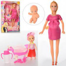 Лялька 6013К вагітна,донька,пупс,аксесуари,кор.,