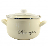 Кастрюля 570А глуб. 4,0л d.20 стек/кр Bon Appetit кремовый (Т) 7323940000