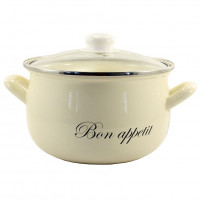 Каструля 570А глиб. 5,1л  d.22  скл/кр Bon Appetit кремовий  (Т) 7323940000