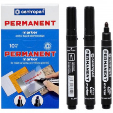 Маркер Centropen 8566/7512 перменент черный круглый