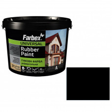 Краска резиновая Универсальная черная, ТМ "Farbex" - 1,2кг 3209