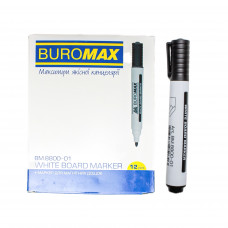 Маркер для доски Buromax 8800-01 черный 12шт/уп