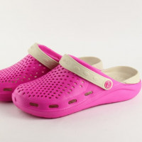 Сабо CROCS женские малина-беж (34-41р) (8шт)